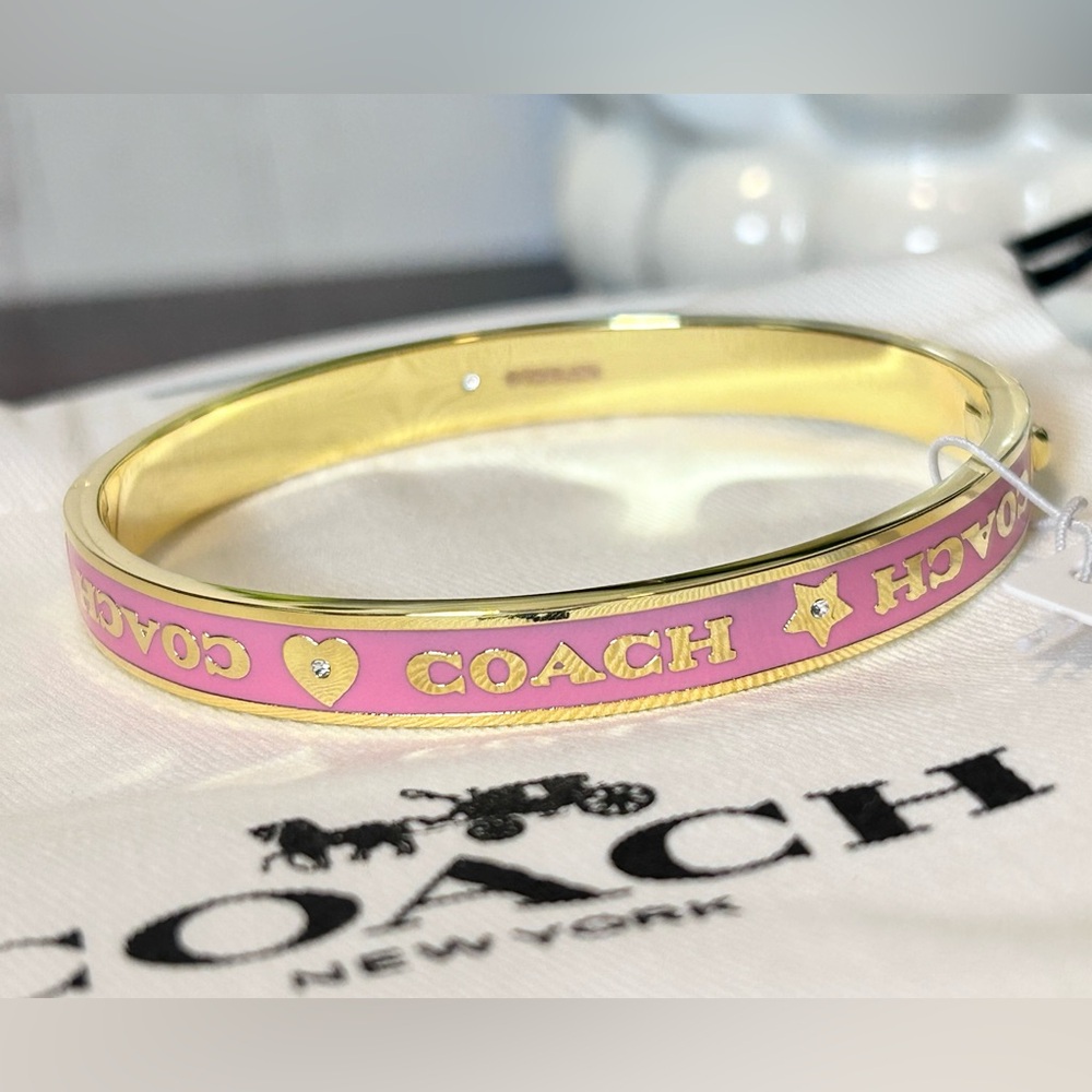 Coach Pink and Gold Bangle Bracelet NWT